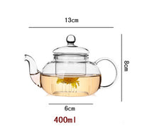 Round Glass Teapot with Built-in Infuser