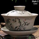 Chinese Hand Painted Ceramic Tea Cups And Saucers