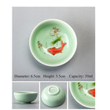 Chinese Porcelain Celadon Fish Tea Cup